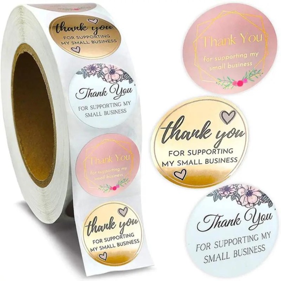 500 'Thank You For Supporting My Small Business' Stickers - Picture 1 of 7